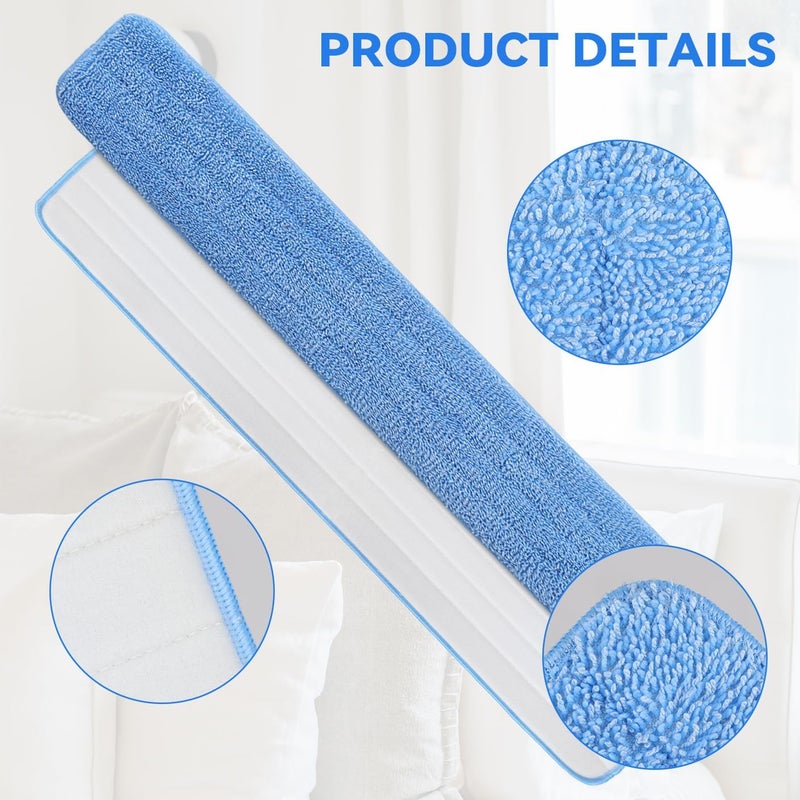 BeiLan 48" Microfiber Pad for Rubbermaid Commercial 48 Inch Mop Head - 4 Pack Replacement Wet & Dry Commercial Reusable Cleaning Mop Refills Fit for Any Microfiber Flat Mop System 48" - Image 2